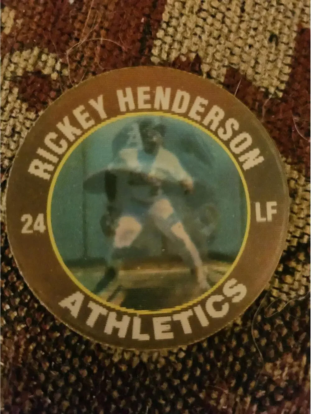 1991 Baseball Score 7-11 Slurpee Superstar Action Coin #7 Rickey Henderson